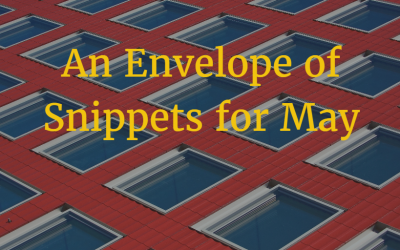 Grocery lists, old stamps and worry clouds – An envelope of snippets for May