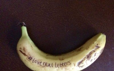 Write a letter on a banana skin