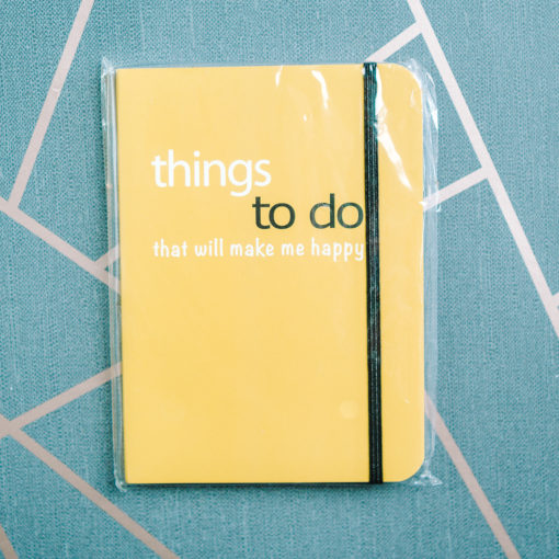 Things to do to that will make me happy notebook from inkdrops.co.uk - stationery by subscription