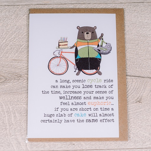 Cake Vs Cycling card - buy from inkdrops.co.uk