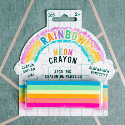 Neon rainbow crayon from inkdrops.co.uk - stationery through your letterbox