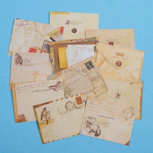 Set of mini printed envelopes