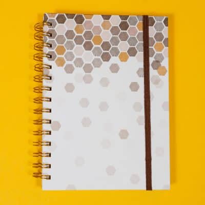 Geometric Mocha A5 ringbound notebook