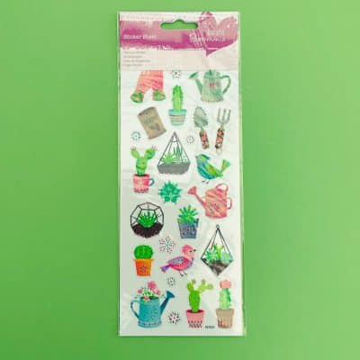 Cactus garden glitter stickers