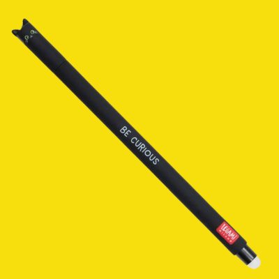 "Be Curious" black cat erasable gel pen