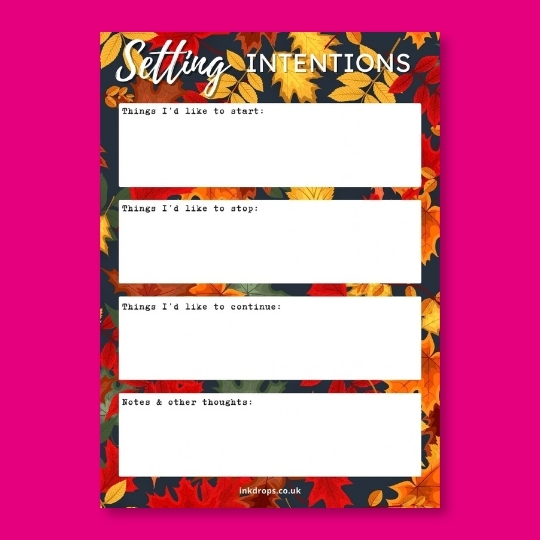 Setting Intentions (autumn leaves) | Luxe A5 Planner Print